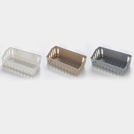 Toyvian Storage Basket Wall Mounted Punch for Bathroom Home