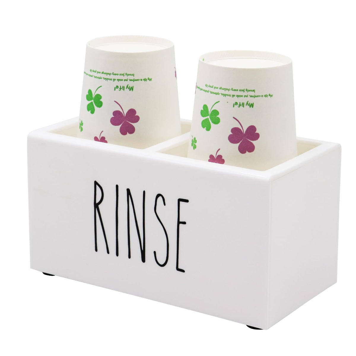 Dixie Acrylic Cup Dispenser and Holder, 3/5 oz White Paper Cup Rinse Organizer Caddy