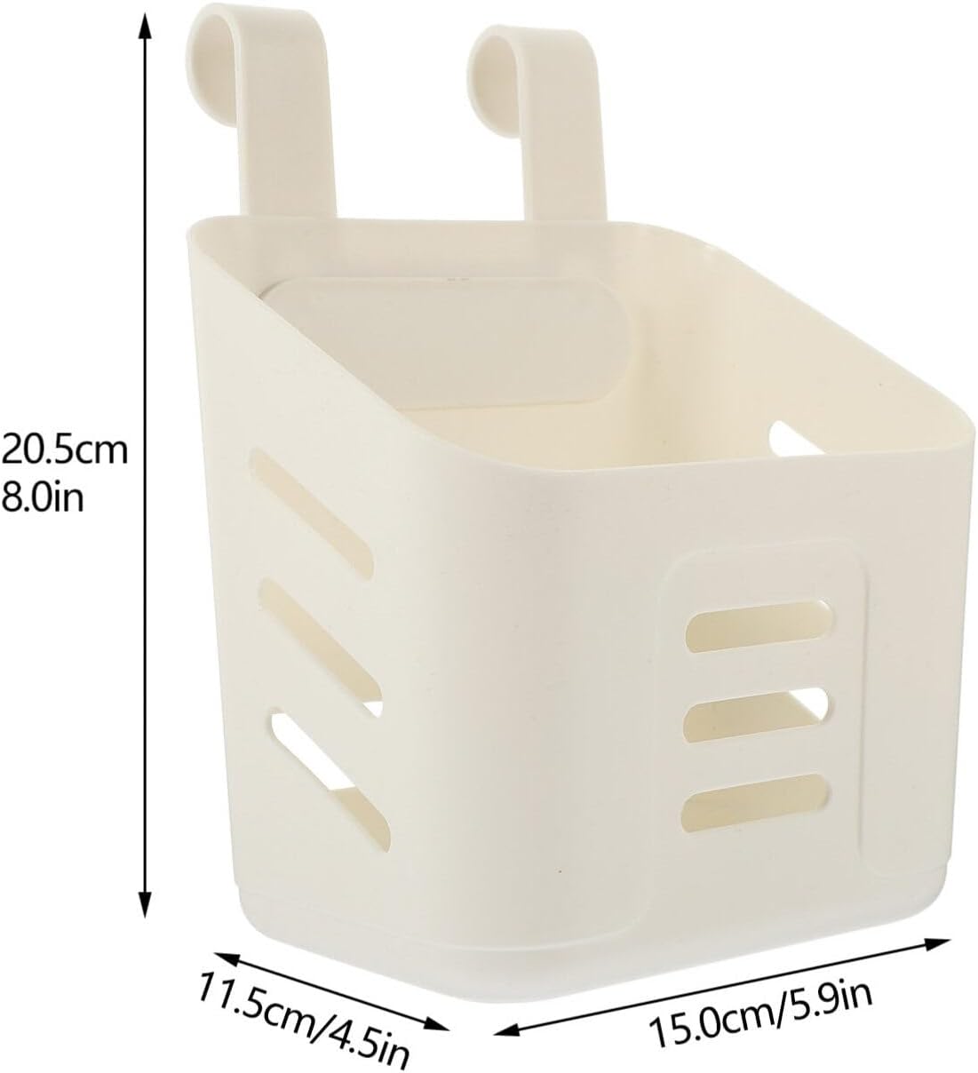 HOMSFOU 2-Pack Wall Hanging Storage Baskets with Drain Holes Plastic Kitchen and Bathroom Organizer Basket 8.07X5.90X4.52 Inches for Shampoo Lotion Sponge Storage