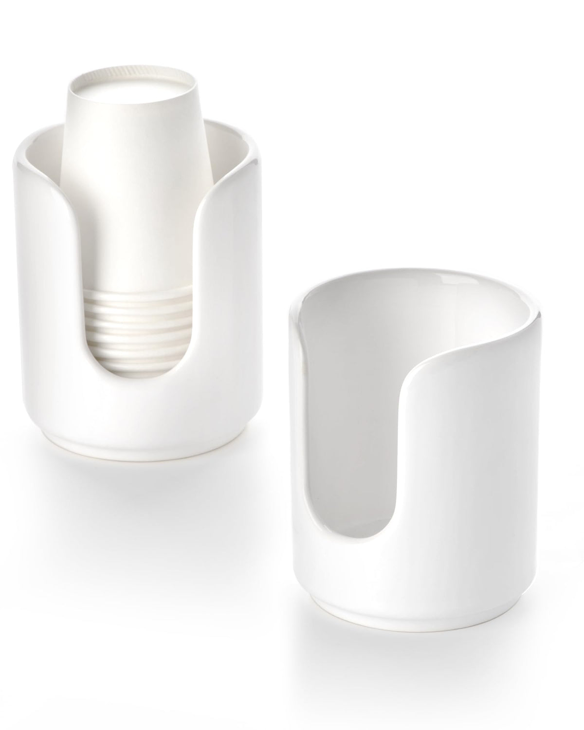 3 oz Original Ceramic Bathroom Cup Dispenser, (1 Pack, White)