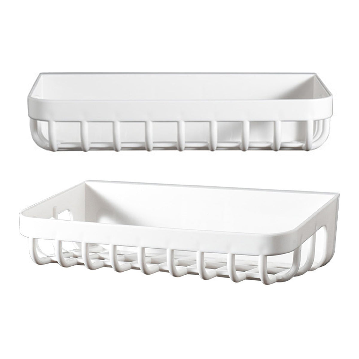 Bathroom Plastic Hanging Basket Organizer, Space Saving Wall Mounted Storage for Toilet, Easy to Install for Kitchen and Bathroom Use (Short Style)