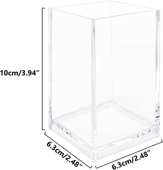 Newkita 3 Pack Clear Acrylic Cosmetic Pencil Pen Holder Cup, Clear Makeup Brush Holder, Desk Acrylic Brushes Storage
