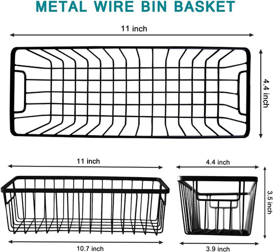 SheeChung Hanging Wall Wire Baskets, Portable Metal Wall Mount Basket