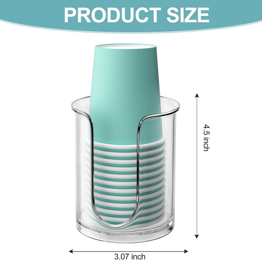 Bathroom Cup Dispenser 5 oz Countertop,2 Pack Mouthwash Cup Holder for Bathroom,PC Small Disposable Cup Holder for 5oz Paper Cups and Mouthwash Cups