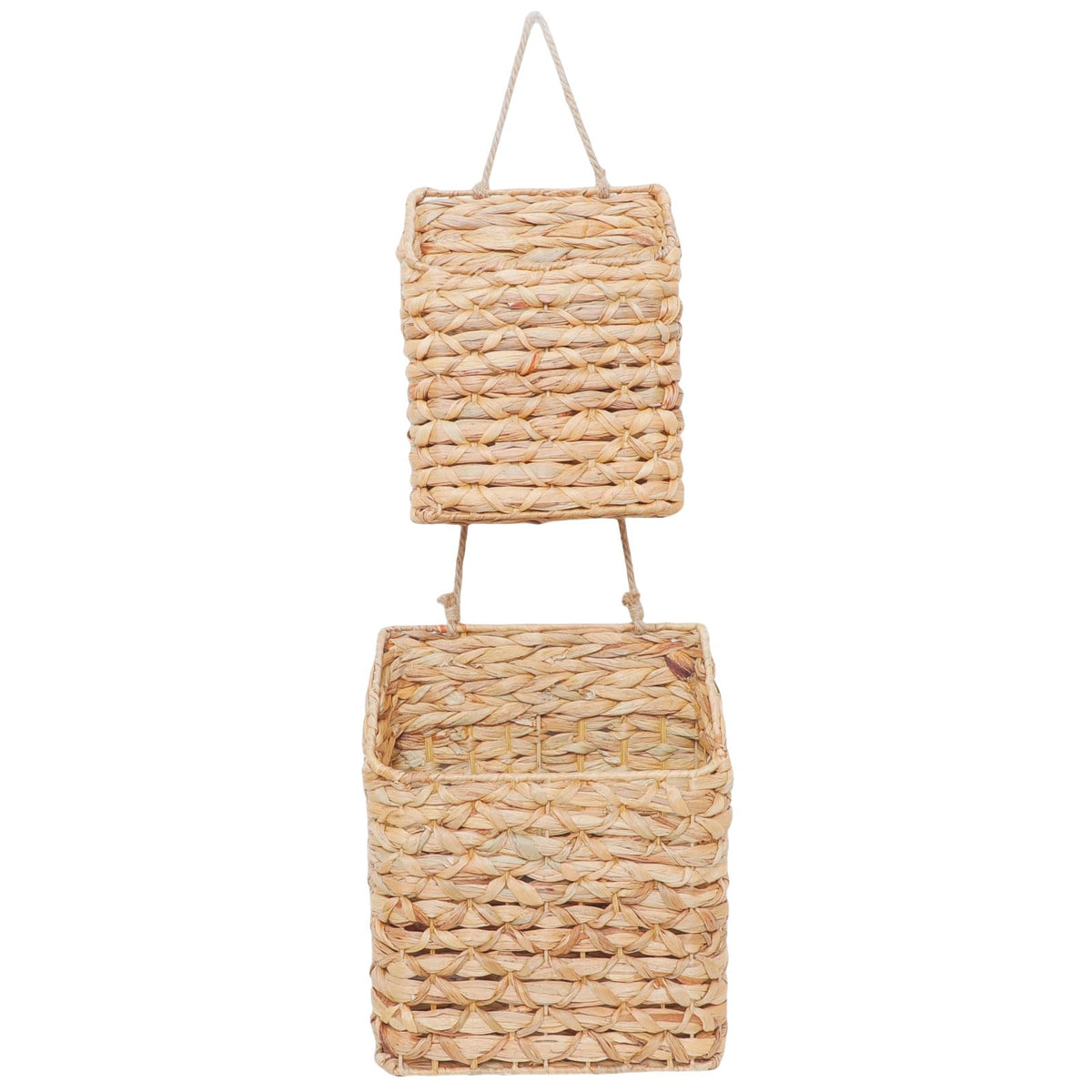 2-Tier Hanging Wall Basket, Water Hyacinth Over Door Storage