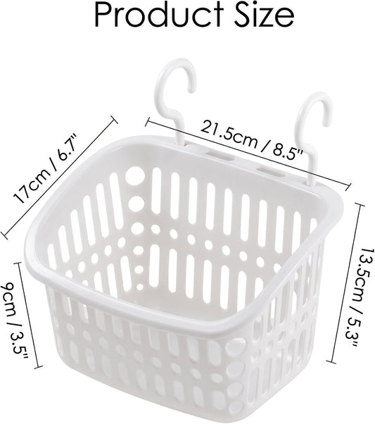 Hanging Plastic Storage Basket with Drainage Holes, 5.3x8.5x6.7x3.5in