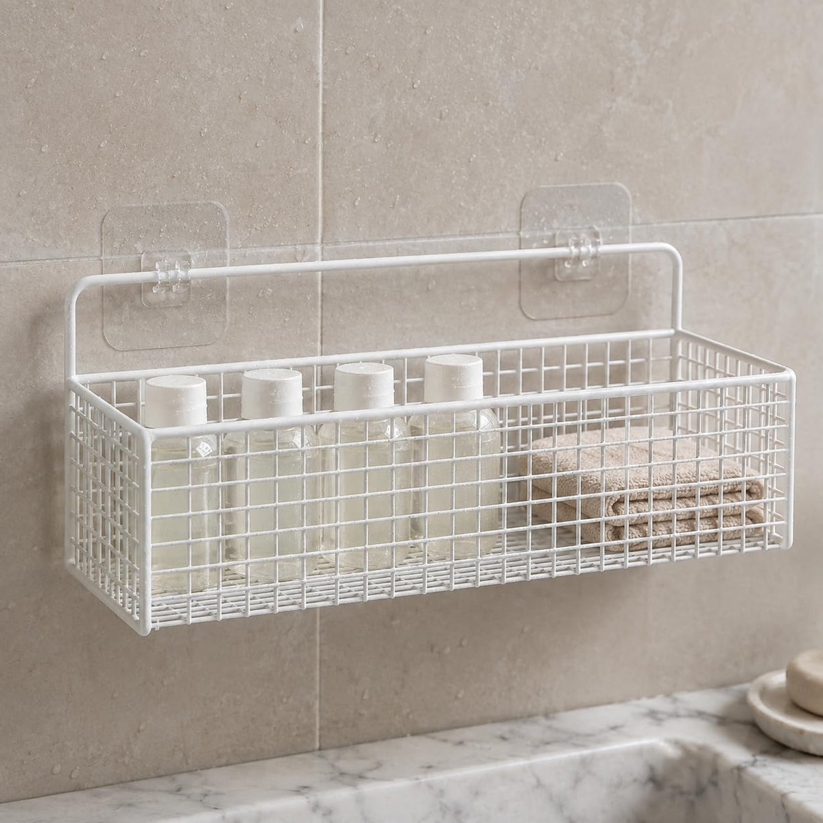 Wall-Mounted Storage Basket, 1-Tier Wire