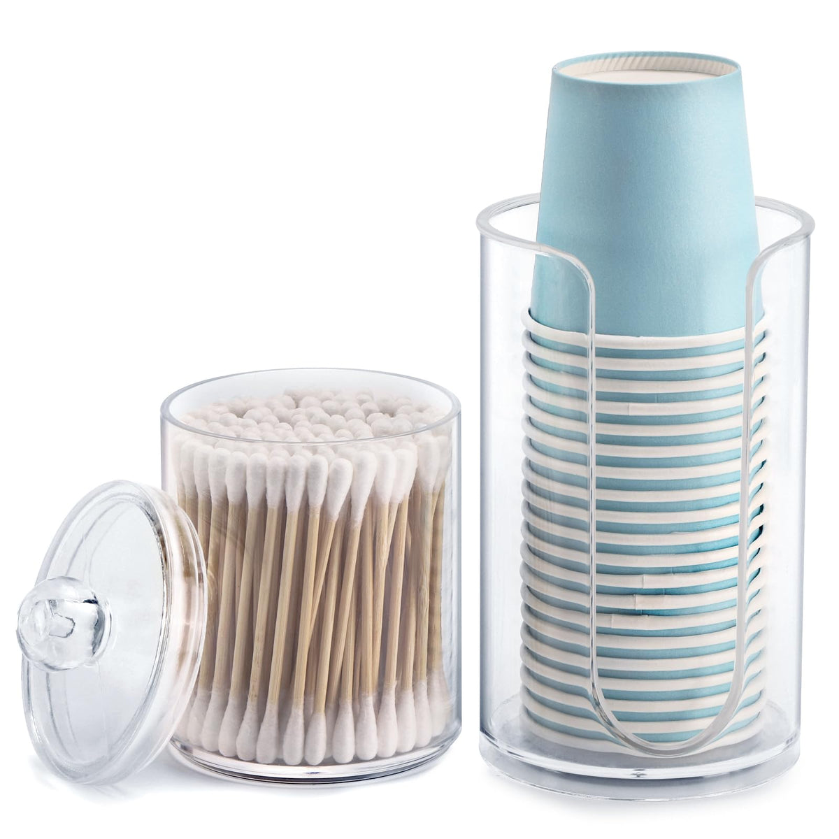 Bathroom Cup Dispenser, 3oz-5oz Small Disposable Paper Cups Holder Clear