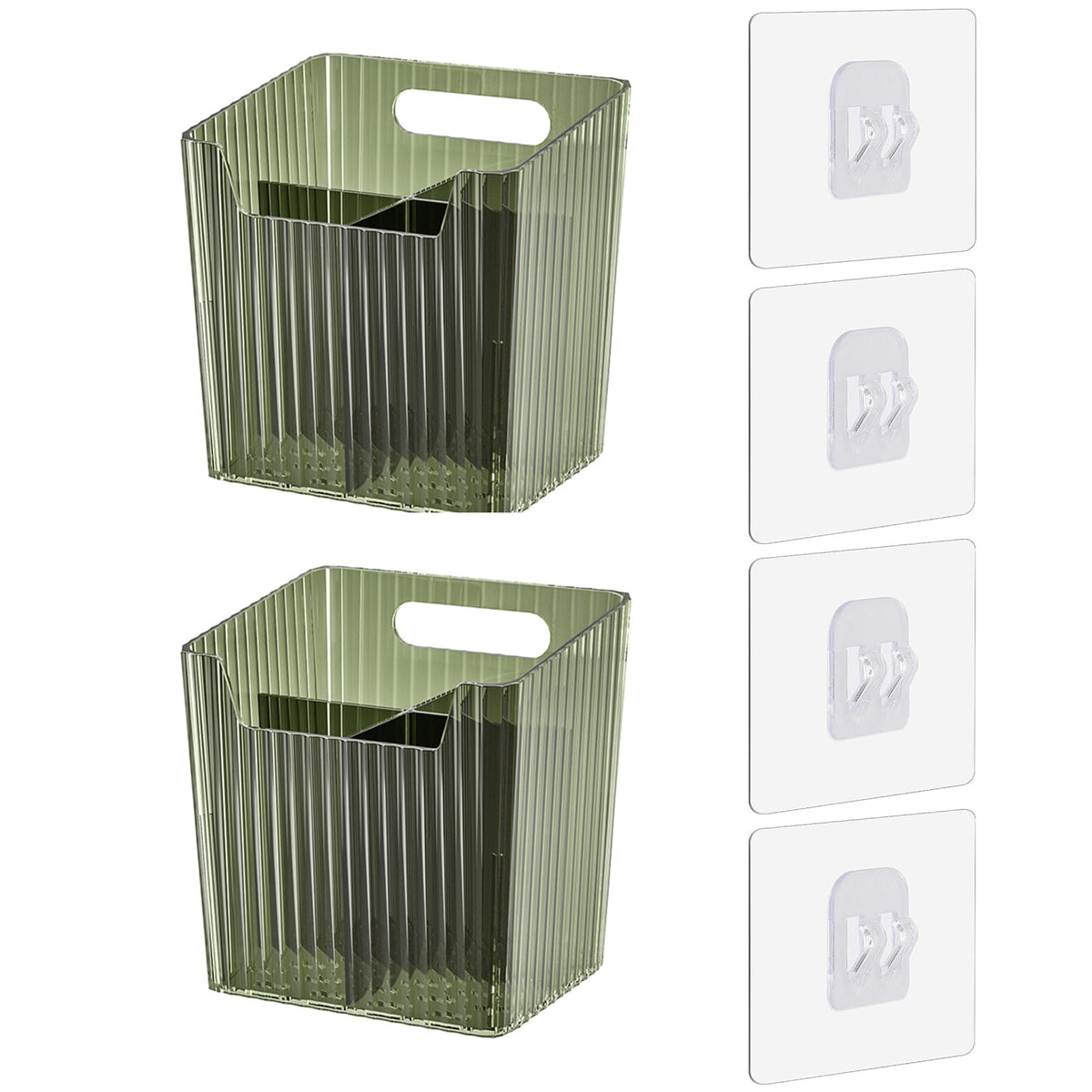Lae Nuvole Adhesive Cabinet Door Organizer, 2 Pack Wall Shower Caddy, Clear