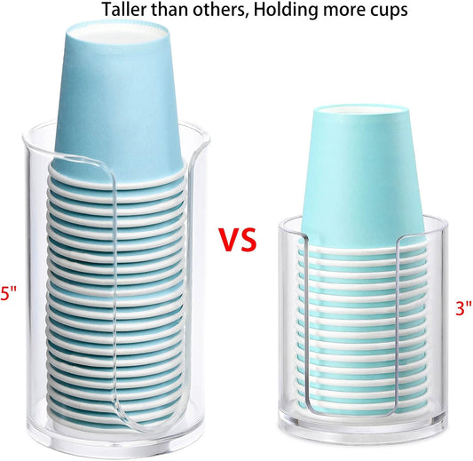 Bathroom Cup Dispenser, 3oz-5oz Small Disposable Paper Cups Holder Clear