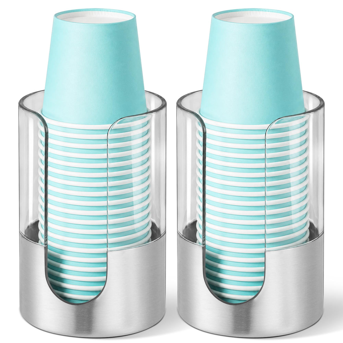 Gaussra 2 Pack Bathroom Cup Dispenser Cup Holder Brushed Stainless Steel