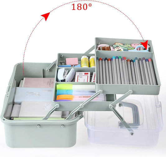 BTSKY 3-Layer Plastic Dividing Storage Box Craft Organizer and Storage