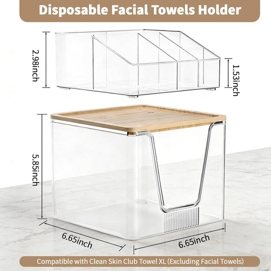 SPOSPO 2 in 1 Disposable Facial Towel Holder and Cosmetic Organizer