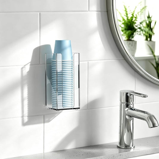 Bathroom Cup Dispenser, Wall Mount Cups Holder Fit 3oz Cups