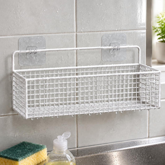 Wall-Mounted Storage Basket, 1-Tier Wire