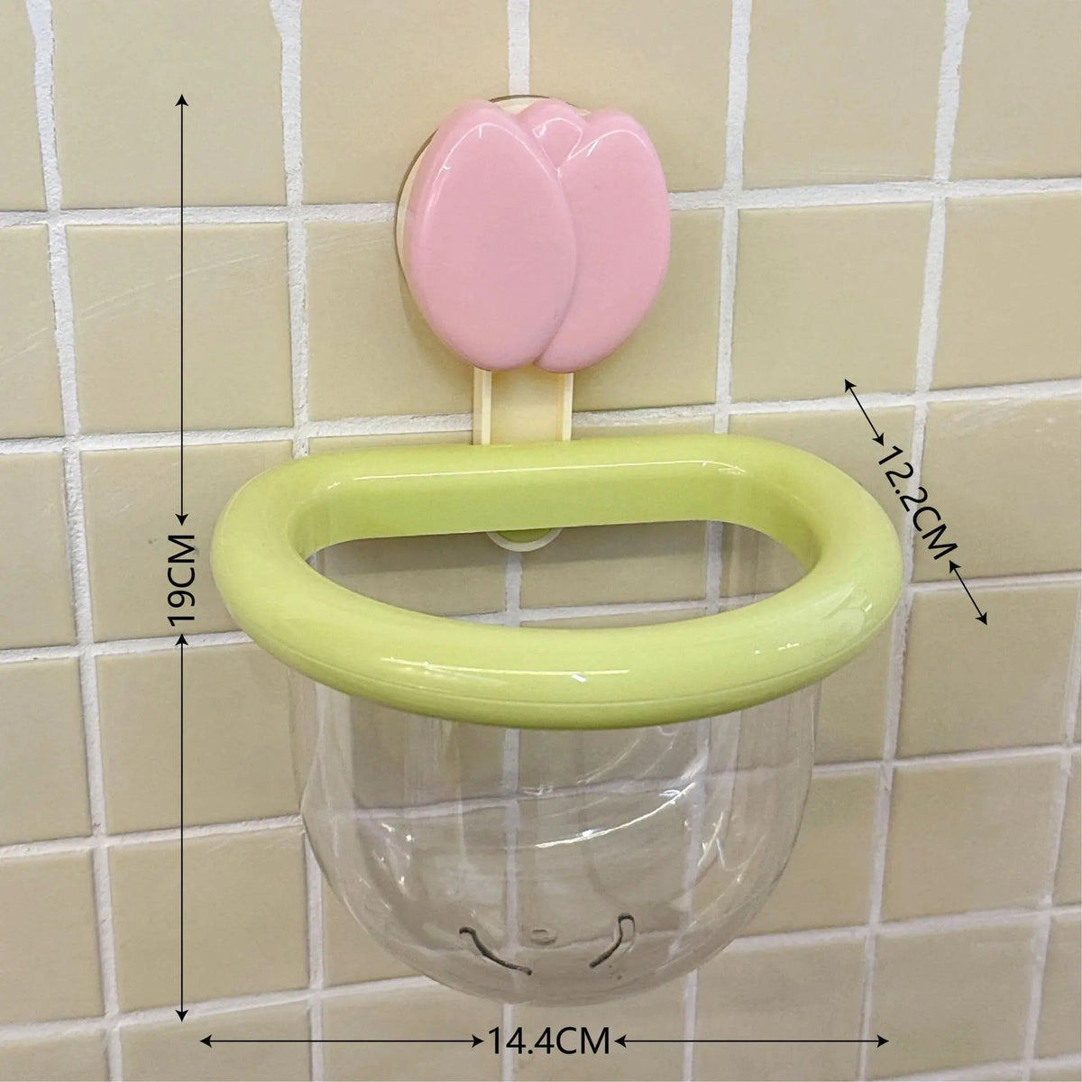 Tulip suction cup storage basket for household wall mounted bathroom toiletries storage basket