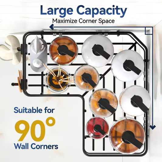 5-piece bathroom storage set, corner storage rack with hooks, wall mounted, no drilling required, easy installation, heavy-duty reinforced metal wire basket, high-quality matte anti-rust paint, suitable for bathrooms, kitchens, and laundry rooms.