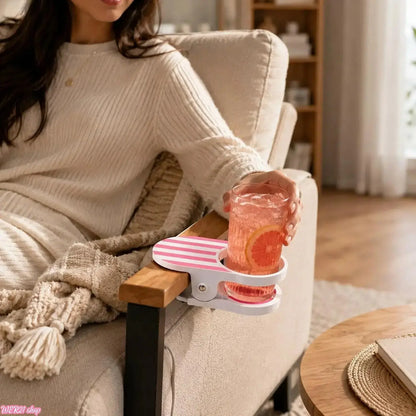 [WER21]Clip‑On Stripe Drink Holder, Portable Adjustable Cup Holder - Secure Your Beverage Anywhere, Indoor Outdoor Universal Drink Organizer for Pool Balcony Chair Desk Beach Lounge