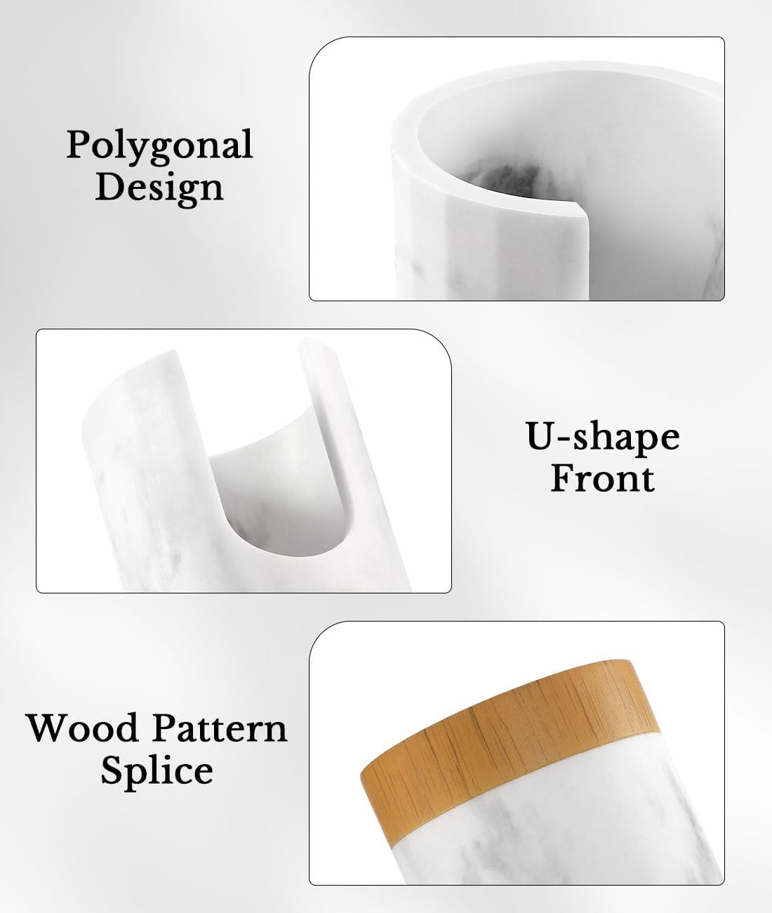 Luxspire Bathroom Cup Dispenser, 3oz Dixie Cup Dispenser, Guest Bathroom Essentials, Marble Resin Cup Dispenser, Disposable Paper Cup Holder, Cotton Pad Holder, Bathroom Accessories - Marble White