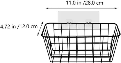 Wall Mounted Storage Basket Rack Iron Bathroom Shelf