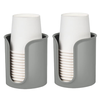 Bathroom Cup Dispenser 5 oz Countertop,2 Pack Mouthwash Cup Holder for Bathroom,PC Small Disposable Cup Holder for 5oz Paper Cups and Mouthwash Cups