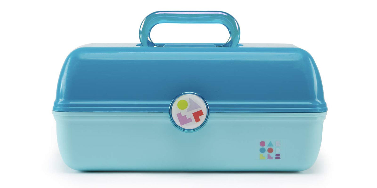 Caboodles On-The-Go Girl Makeup Box, Hot Pink Sparkle, Hard Plastic Makeup Organizer Box, Built-In Mirror, Secure Latch for Safe Travel, Spacious Storage for Large Items