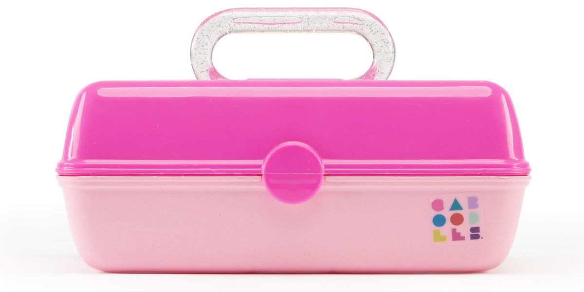 Caboodles Pretty in Petite Makeup Box, Two-Tone Seafoam on Lavender, Hard Plastic Organizer Box, 2 Swivel Trays, Fashion Mirror, Secure Latch for Safe Travel