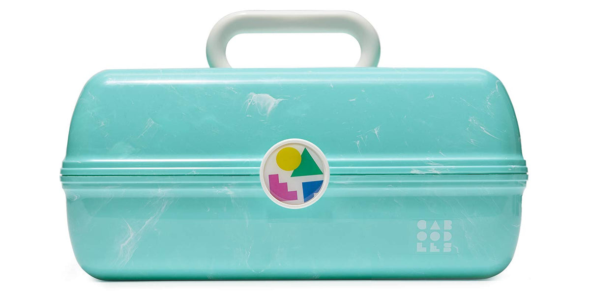 Caboodles On-The-Go Girl Makeup Box, Hot Pink Sparkle, Hard Plastic Makeup Organizer Box, Built-In Mirror, Secure Latch for Safe Travel, Spacious Storage for Large Items