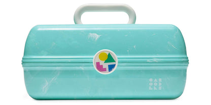 Caboodles On-The-Go Girl Makeup Box, Hot Pink Sparkle, Hard Plastic Makeup Organizer Box, Built-In Mirror, Secure Latch for Safe Travel, Spacious Storage for Large Items