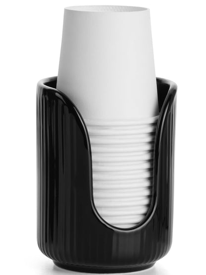 ABRUTY Bathroom Cup Dispenser, 3oz-4oz Ceramic Paper Cup Holder, Small Countertop Mouthwash Dixie Cups Accessories, for Vanity Countertops, Bathroom, Kitchen, and Dining Room