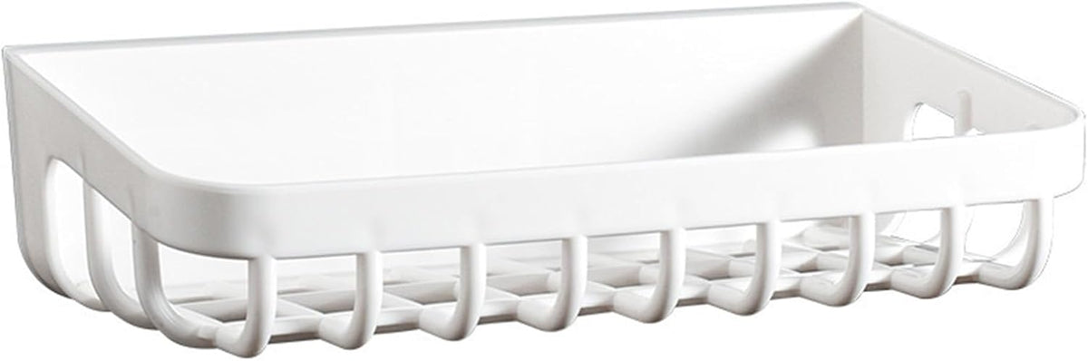 Bathroom Plastic Hanging Basket Organizer, Space Saving Wall Mounted Storage for Toilet, Easy to Install for Kitchen and Bathroom Use (Short Style)