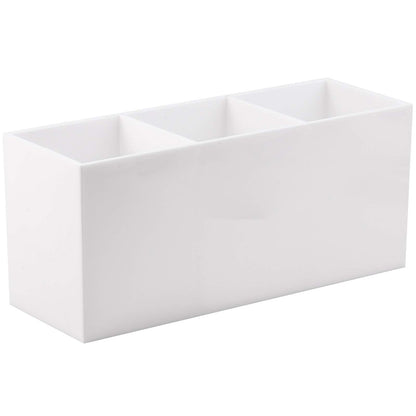 Tbestmax Makeup Brush Holder Organizer Cosmetic Brushes Container Storage 3 Slots - Great for Vanity (White)