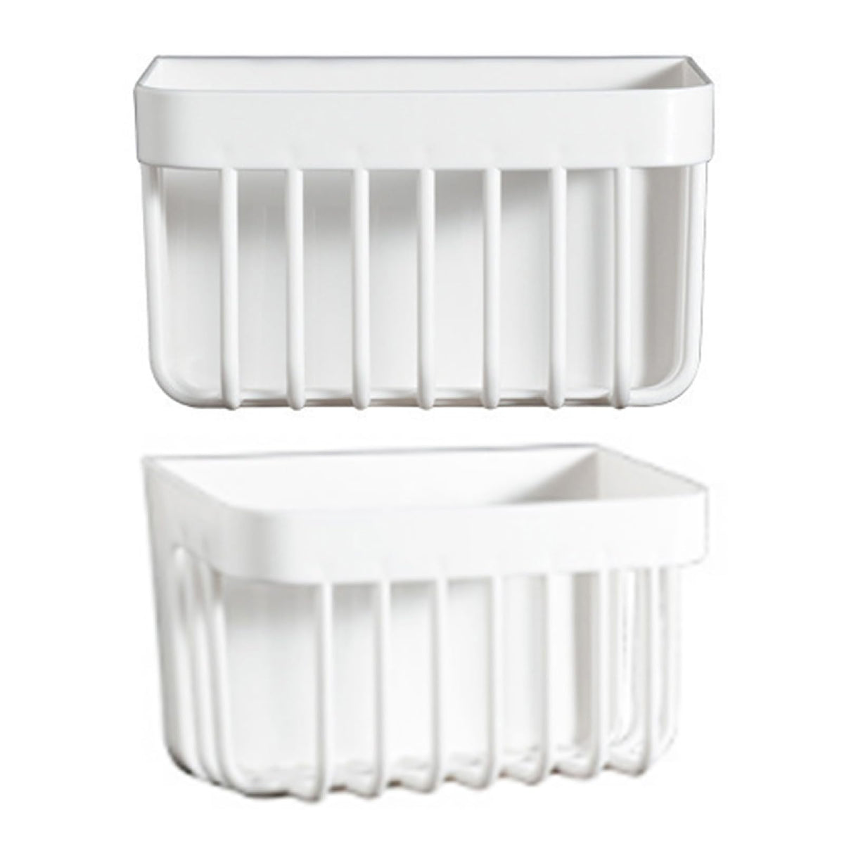 Bathroom Plastic Hanging Basket Organizer, Space Saving Wall Mounted Storage for Toilet, Easy to Install for Kitchen and Bathroom Use (Short Style)