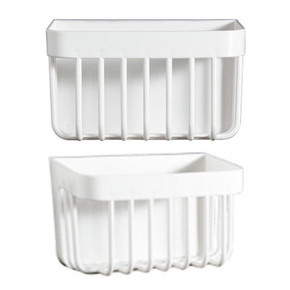 Bathroom Plastic Hanging Basket Organizer, Space Saving Wall Mounted Storage for Toilet, Easy to Install for Kitchen and Bathroom Use (Short Style)