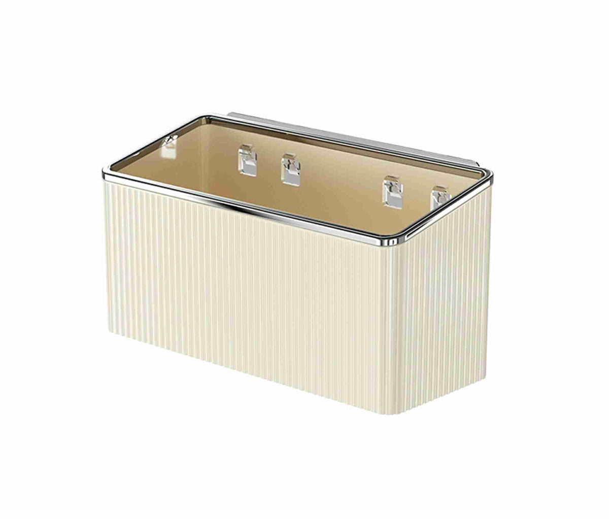 TXLFRO Pulreiush Floating Shelves Wall Bin Organizer Adhesive Wall Mounted Plastic Storage Organizer No Drilling Hanging Storage Containers Makeup Organizer Shelf for Office, Kitchen, Home
