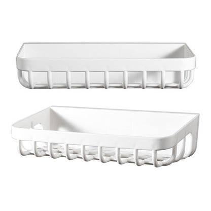 Bathroom Plastic Hanging Basket Organizer, Space Saving Wall Mounted Storage for Toilet, Easy to Install for Kitchen and Bathroom Use (Short Style)