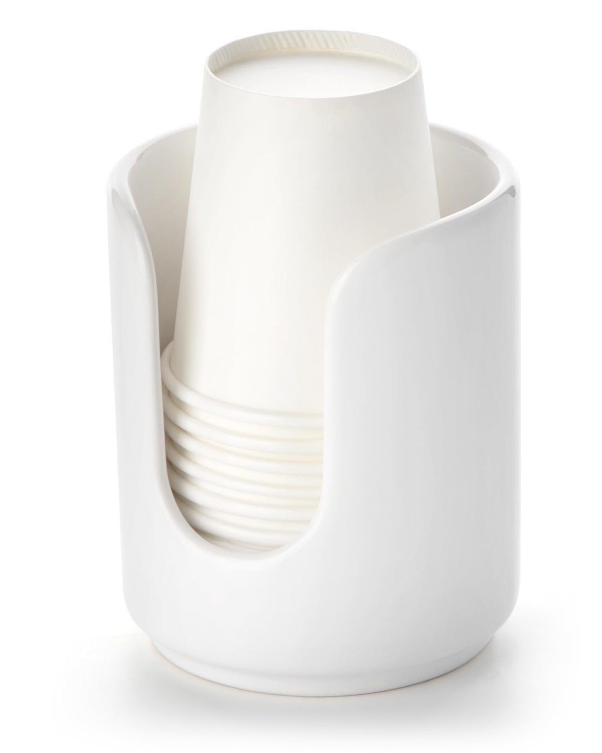 3 oz Original Ceramic Bathroom Cup Dispenser, (1 Pack, White)