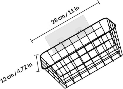 BESTonZON Punch-Free Wall Mounted Storage Basket for Kitchen Bathroom Use