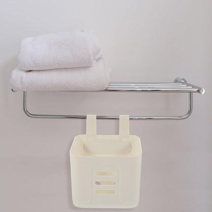 HOMSFOU 2-Pack Wall Hanging Storage Baskets with Drain Holes Plastic Kitchen and Bathroom Organizer Basket 8.07X5.90X4.52 Inches for Shampoo Lotion Sponge Storage