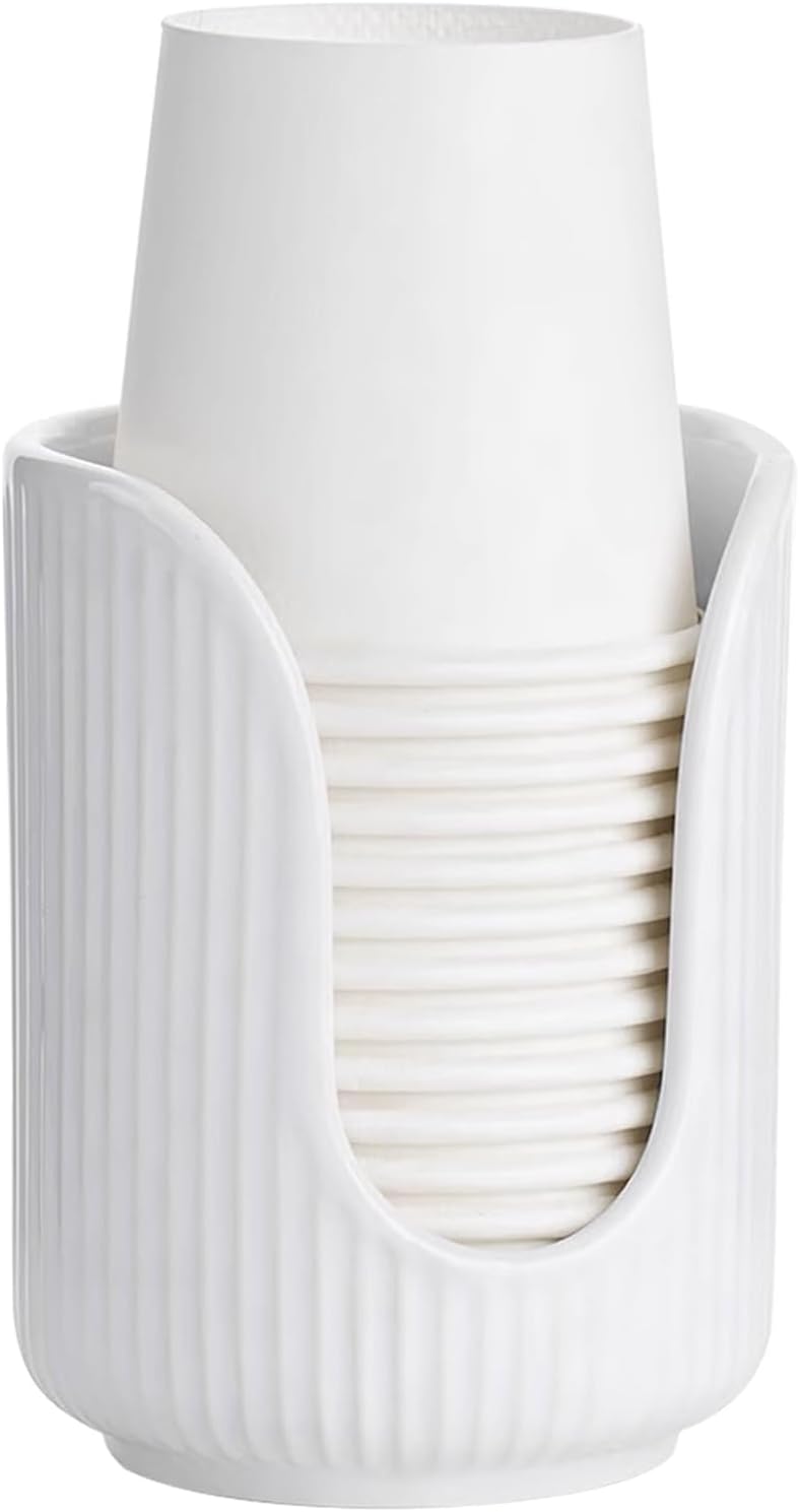 Plastic Bathroom Cup Dispenser, White