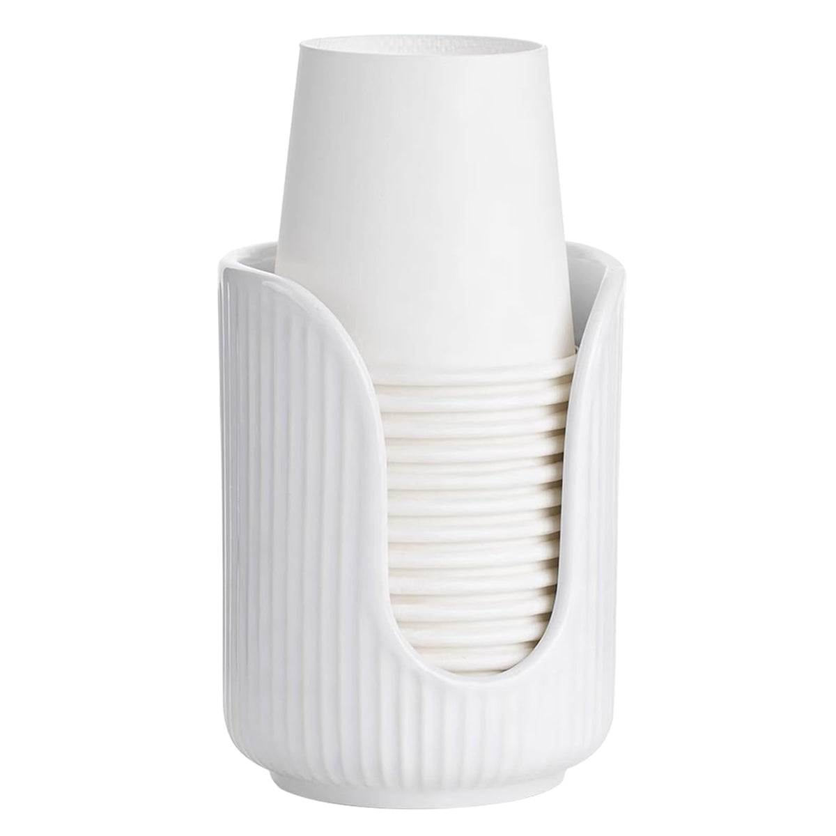 Plastic Bathroom Cup Dispenser, White