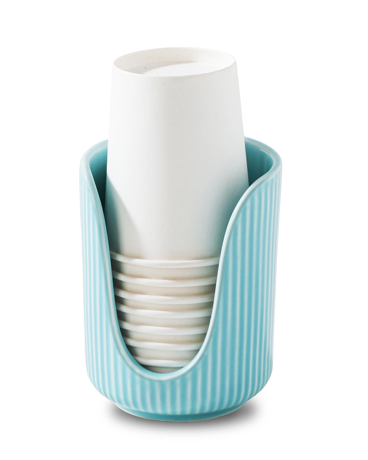 ABRUTY Bathroom Cup Dispenser, 3oz-4oz Ceramic Paper Cup Holder, Small Countertop Mouthwash Dixie Cups Accessories, for Vanity Countertops, Bathroom, Kitchen, and Dining Room