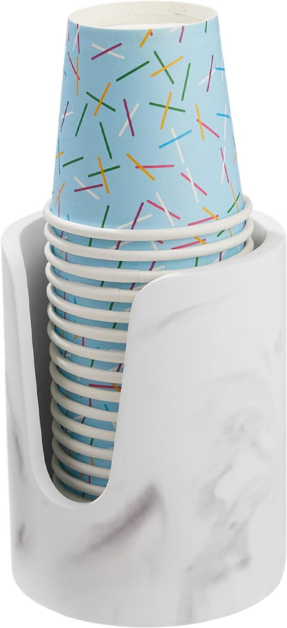 Bathroom Cup Dispenser, Diatomaceous Earth Mouthwash Cup Holder, Paper Cup Holder for Bathroom Counter, Disposable Cup Dispenser, Guest Bathroom Essentials (Cups Not Included)