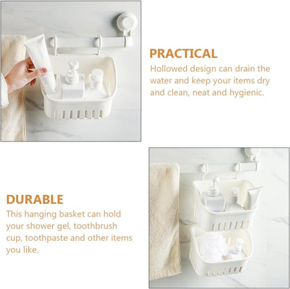 Hanging Shower Basket Wall-mounted Bathroom Organizer Multi-function Toiletry Storage Basket for Home Bath Supply Small Size