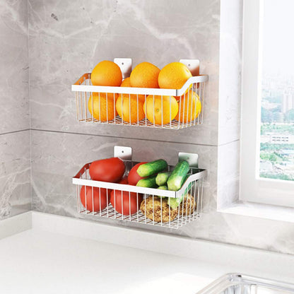 SUS304 Stainless Steel Hanging Storage Baskets Organizer Wall Mount, Metal Wire Storage Bin Rack for Kitchen Bathroom Shower Spice Shelf,L 9.84 Inch