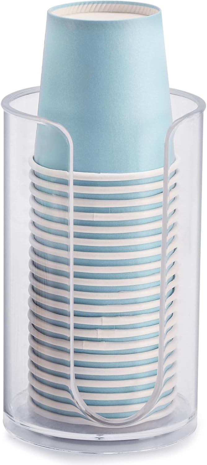 Bathroom Cup Dispenser, 3oz-5oz Small Disposable Paper Cups Holder Clear
