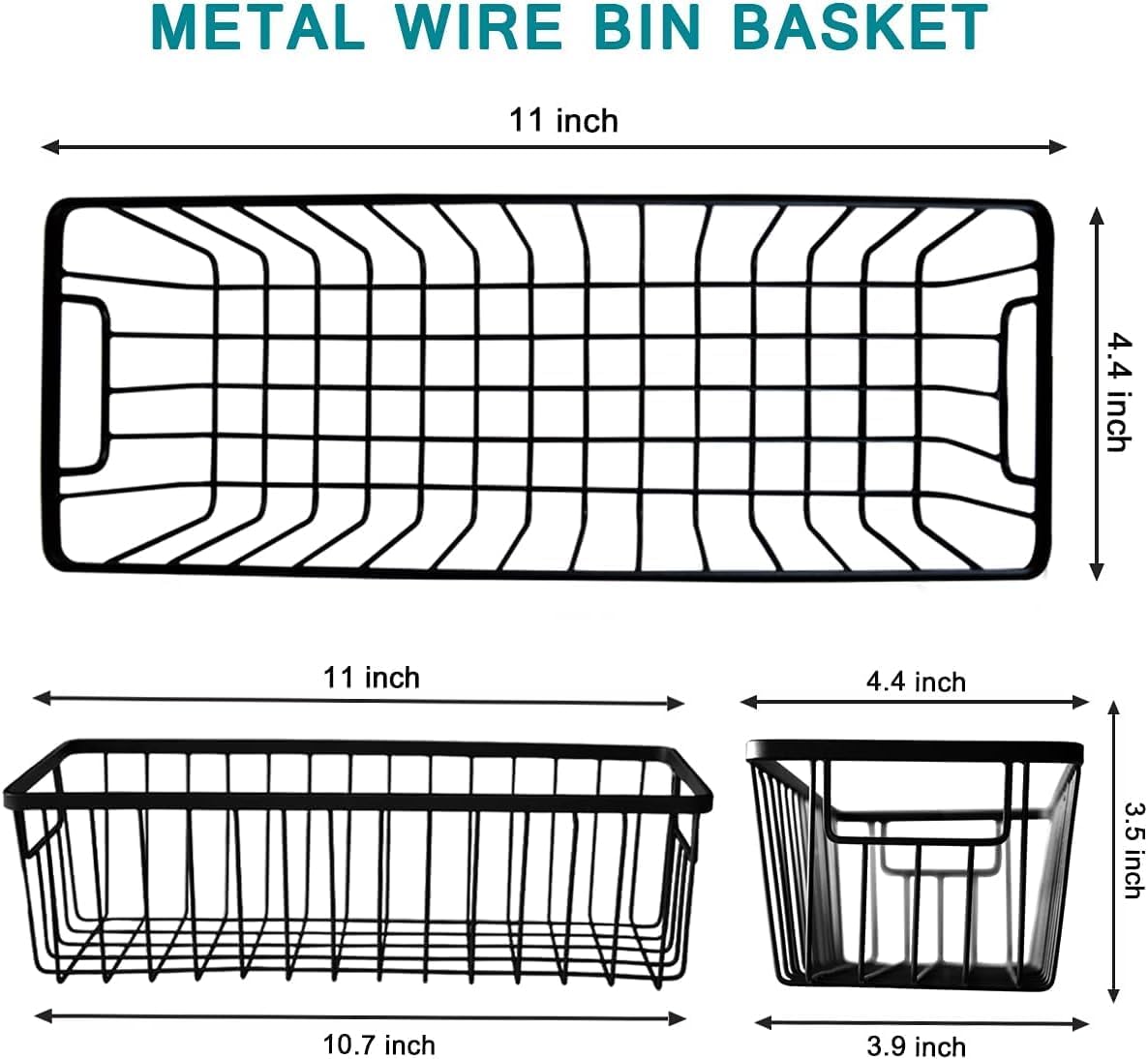 SheeChung Hanging Wall Wire Baskets, Portable Metal Wall Mount Basket
