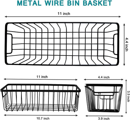 SheeChung Hanging Wall Wire Baskets, Portable Metal Wall Mount Basket