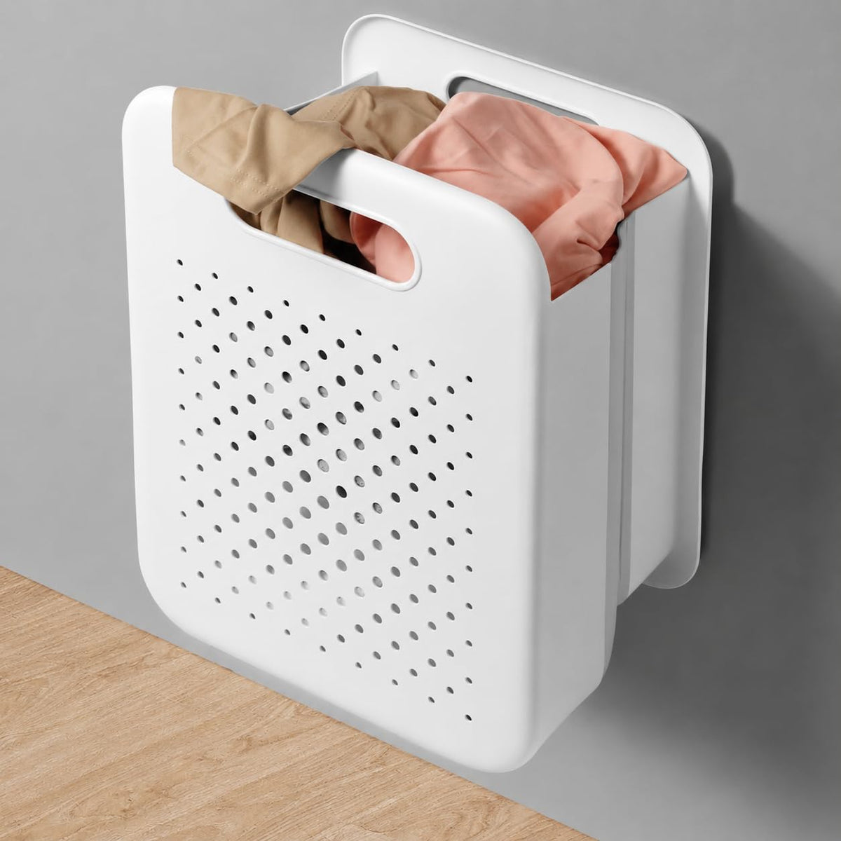 Goderewild Collapsible Laundry Basket, Wall Mounted Foldable Hamper