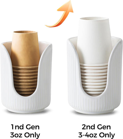 ABRUTY Bathroom Cup Dispenser, 3oz-4oz Ceramic Paper Cup Holder, Small Countertop Mouthwash Dixie Cups Accessories, for Vanity Countertops, Bathroom, Kitchen, and Dining Room